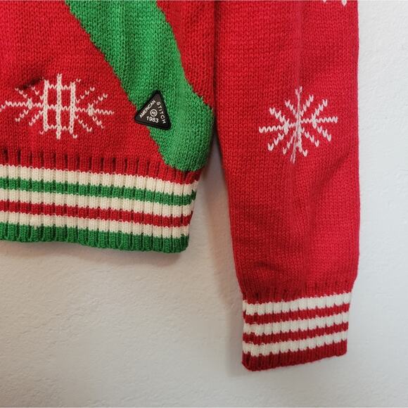 AMERICAN STITCH Red My Presence Is Your Present Ugly Christmas Sweater Sz L - Picture 8 of 11